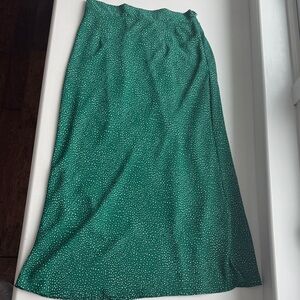 Chic Teal Polka Dot A-Line Skirt